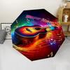 1PC Custom Name Music Notes Guitar Art Automatic Folding Umbrella Compact Travel Umbrella for Men & Women, Ideal Gift for Christmas, Birthdays, Hallow