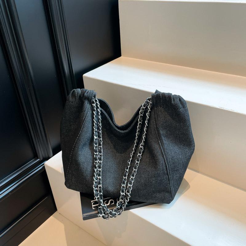 Женская легкая тканевая сумка большой вместимости, новая модель класса осень-зима, на плечо, сумка-мессенджер, сумка-тоут на цепочке