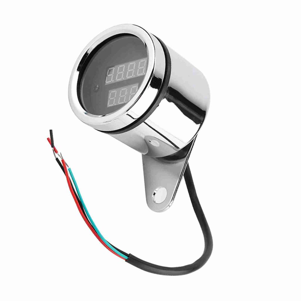 2 в 1 мотоциклетный светодиодный цифровой вольтметр, тахометр, металлический одометр, спидометр