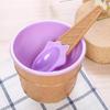 1 Set -Candy Colored Ice Cream Shaped Plastic Bowl, Dessert Ice Cream Bowl