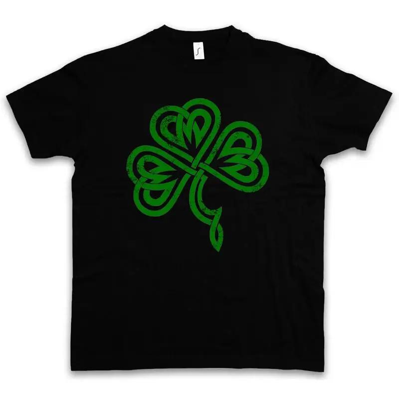 SHAMROCK IRISH KNOT III T SHIRT Cloverleaf Ireland Celts Runes Rune