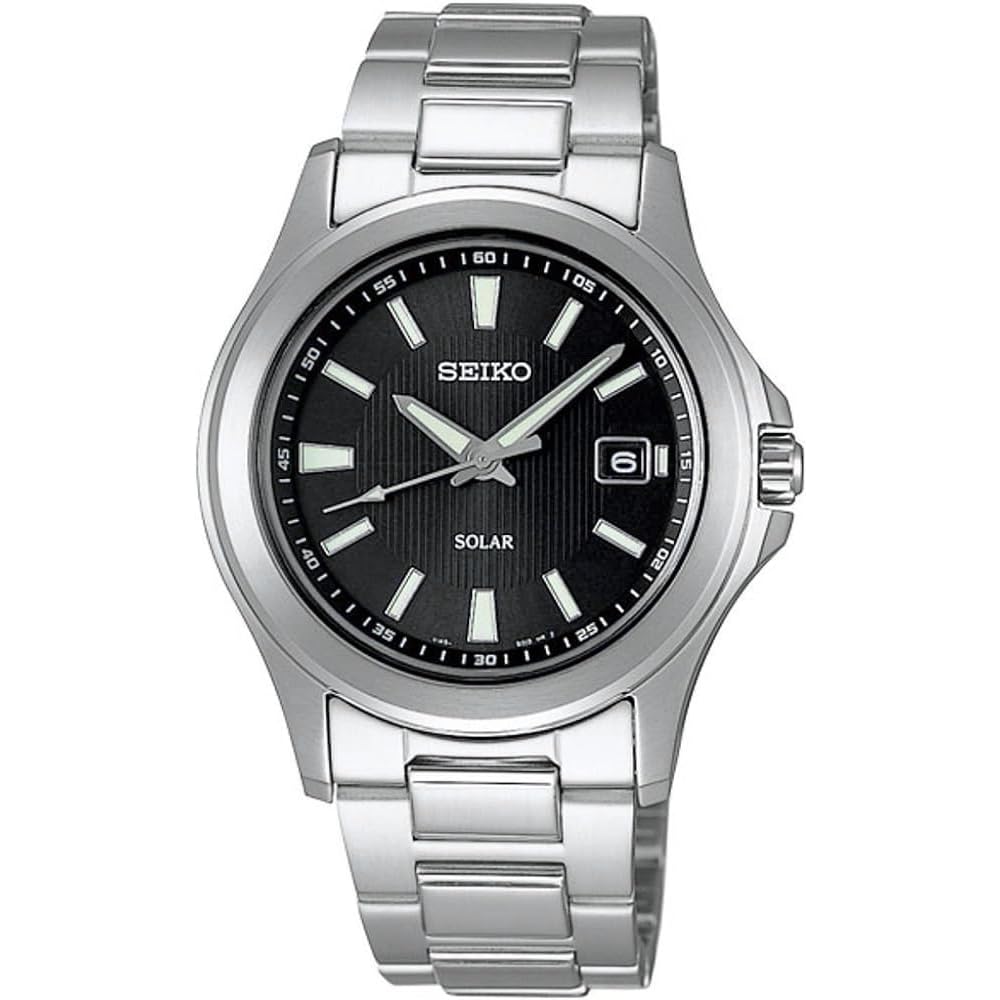 Мужские часы Seiko Solar Quartz SBPN067 Серебристо-черные 40 мм
