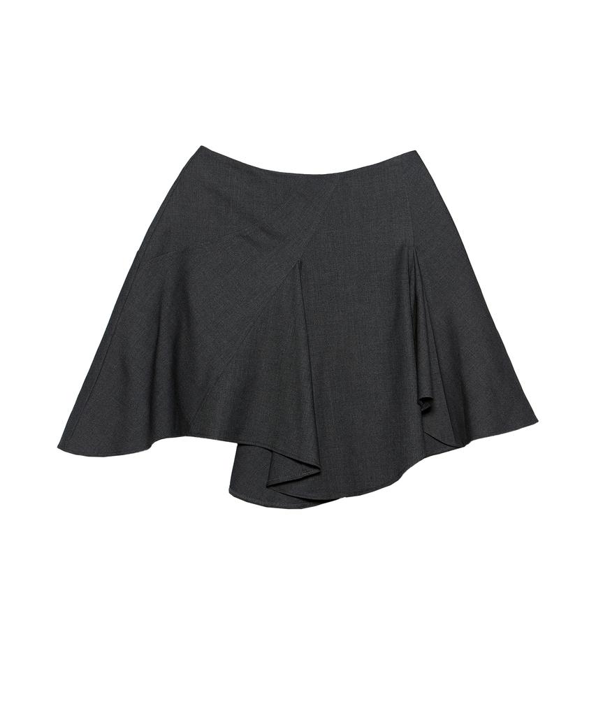 Gyeong Draped Skirt_Charcoal