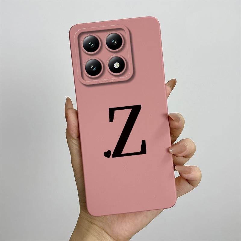 For Xiaomi 14T Pro Case Xiaomi 14T Pro Cover Mi 14T Pro Luxury Initial Letters Square Phone Case Matte Shockproof TPU Back Cover