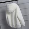 Herbst und Winter neue Rex-Kaninchenfell-Imitatpelz Damenjacke kurz Imitat-Nerzvelours locker Plüsch mit Kapuze