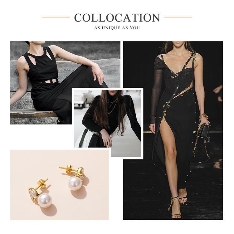 WOSTU Genuine 925 Sterling Silver Love Shell Pearl Drop Earrings for Women Plated Gold Earrings Jewelry