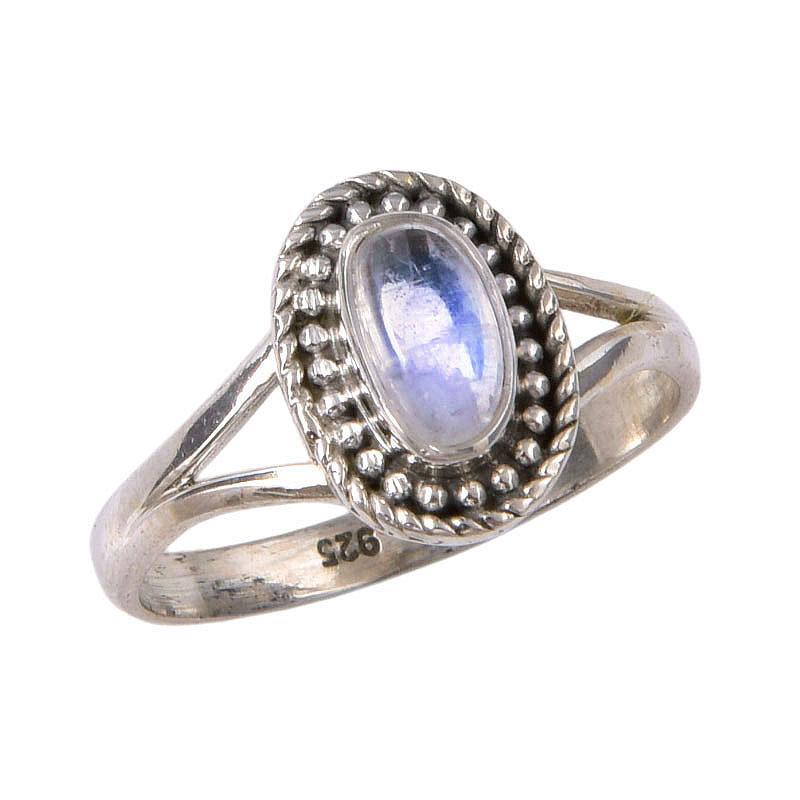 Natural Rainbow Moonstone Gemstone Handmade 925 Sterling Silver Ring Size 8 Z7l59