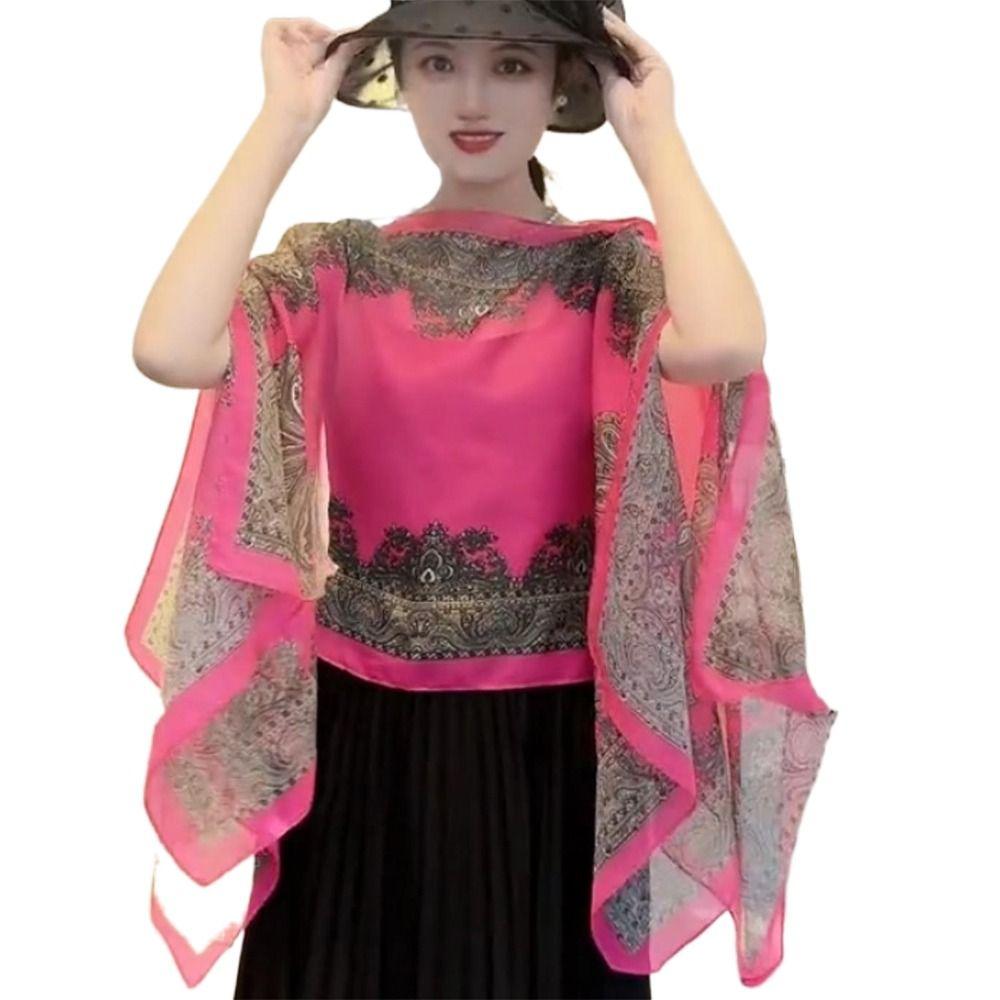 Sun Protection Shawl Chiffon Muffler Scarf Comfortable Sunscreen Shawl Wrap Spring Summer Autumn