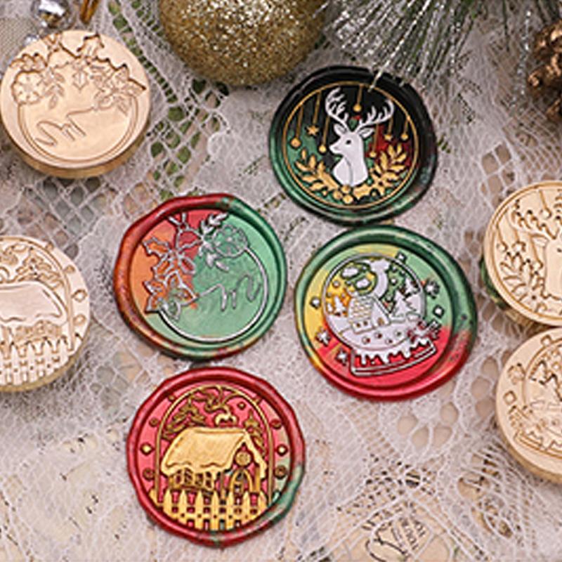 Рождественская восковая печать штамп старинная запечатывающая головка штампа для рождественской упаковки подарков открытки DIY скрапбукинг конверты приглашения