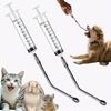 Pet Medicine Syringe, Stainless Steel Head Piglet Calf Cattle Calf Sheep Feeding Syringe Feeding Device Feeding Curved Tube