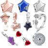 Hot Sale 100% S925 Silver Shiny Stars Forever Love Pendant Classics Beads Fit Original Charms Bracelet Europe DIY Jewelry