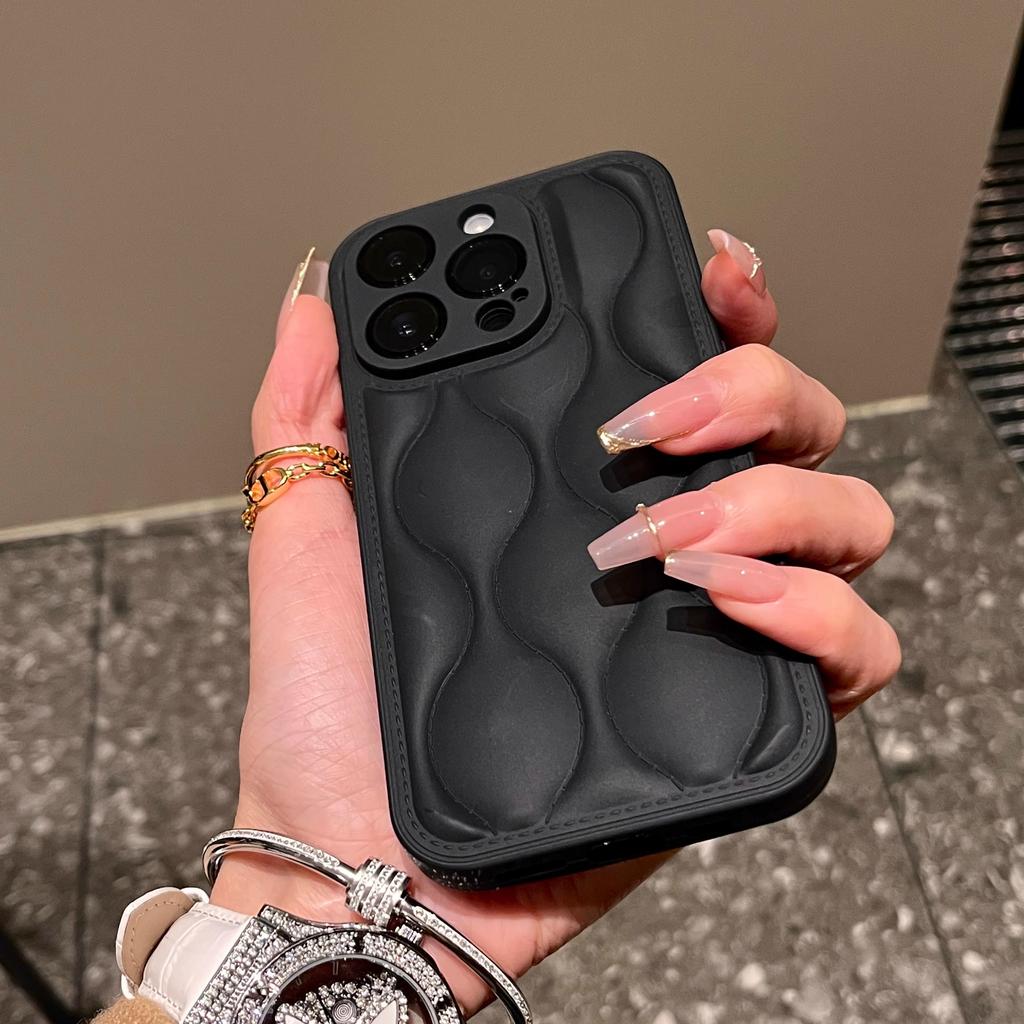 Роскошный чехол для телефона с волнистым узором для iPhone 11 12 13 14 15 Pro Max, мягкий силиконовый противоударный чехол-бампер