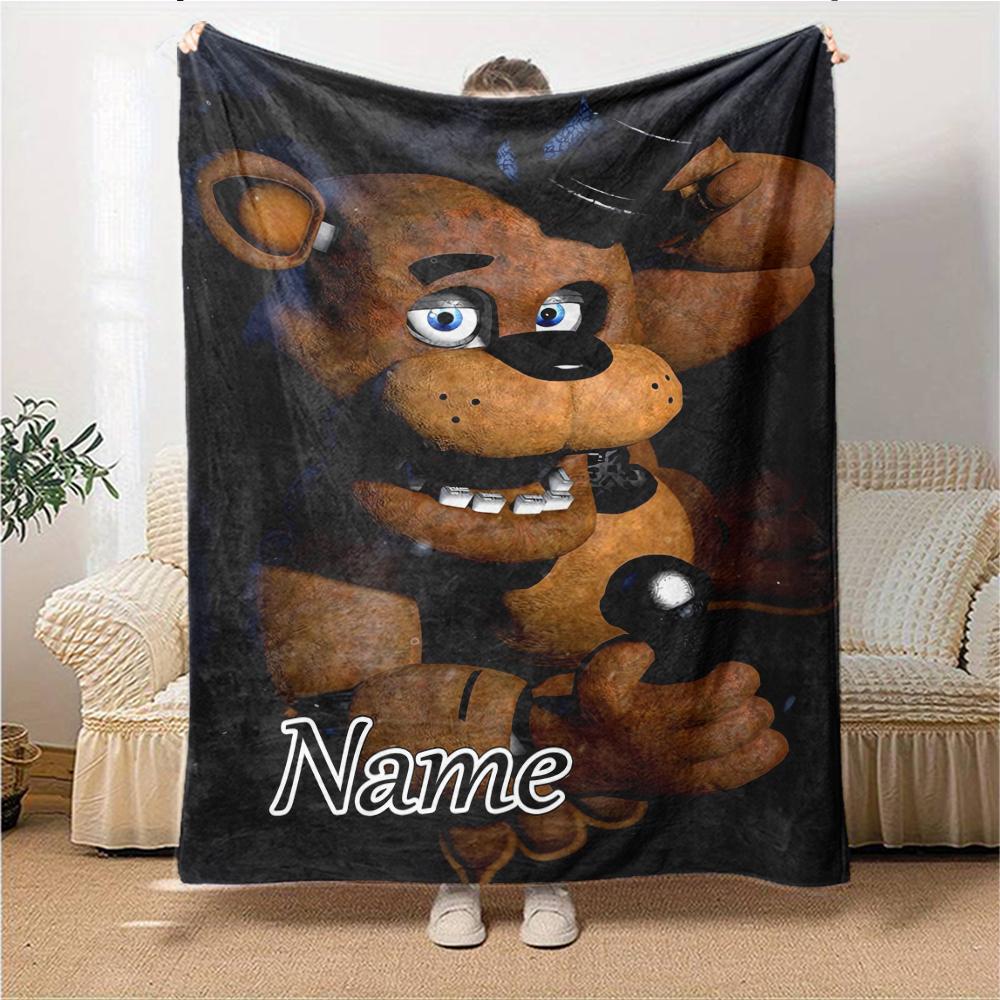 Custom Name Five Nights Freddy'S Party Blanket For Couch Bed Plush Cozy Fuzzy Blanket Super Soft Warm Blankets For Fall And Winter 0916217