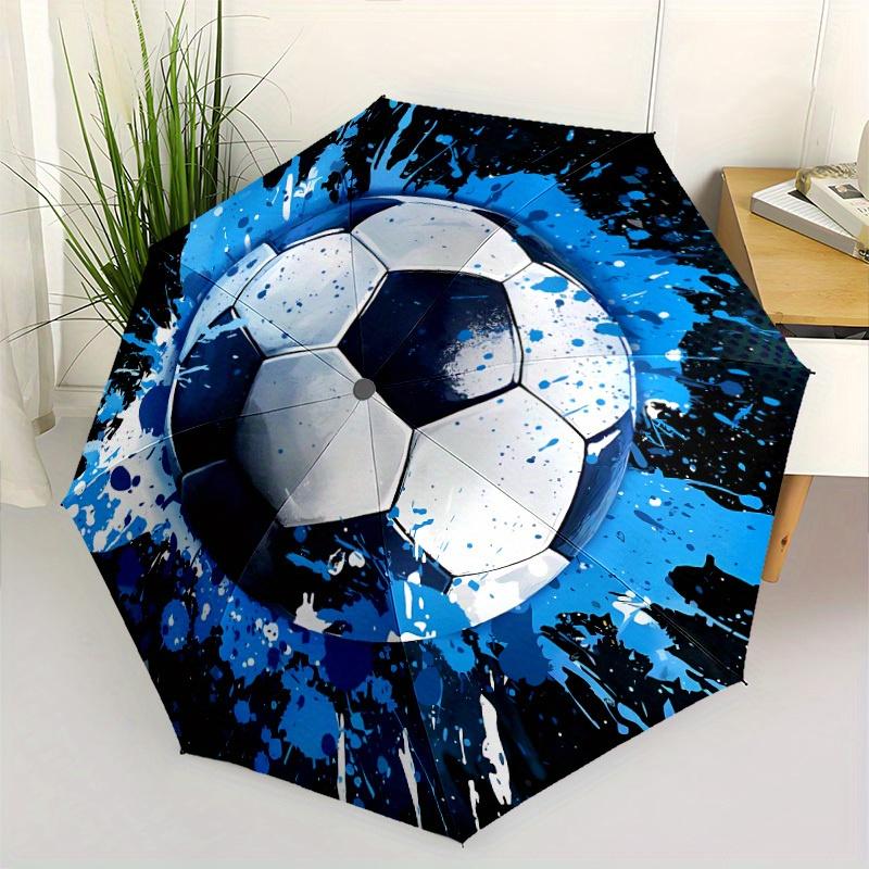 Soccer 3 Automatic Folding Umbrella That Opens And Closes Easily, Suitable for All Seasons, Perfect for Travel And Everyday Us