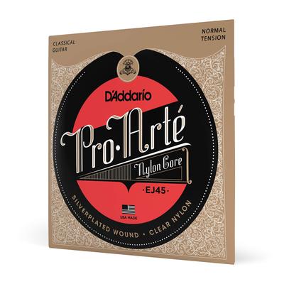 Струны для классической гитары Нормальные EJ45 D'Addario Pro-Arte Серебряные/Прозрачные
