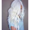 Women Natural White Long Curly Wig Synthetic Wavy Hair Full Front Heat Wig