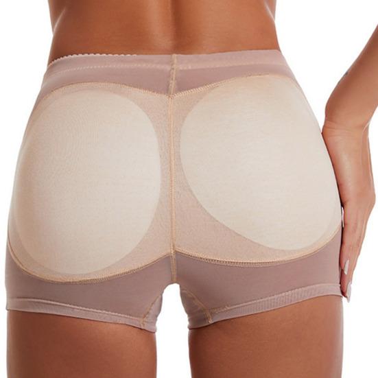 Женское нижнее белье для контроля живота с губчатой ​​подушечкой, подтягивающее ягодицы, стрейч, формирователь ягодиц, короткие трусики, корректирующее белье