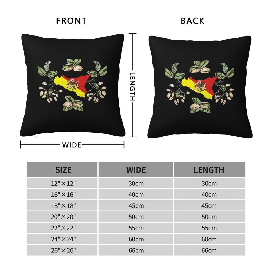 Sicilia Frastuca Pistacchio Siciliano Sicily Trinacria Square Pillowcase Cushion Cover Pillow Case Throw Pillow Cover
