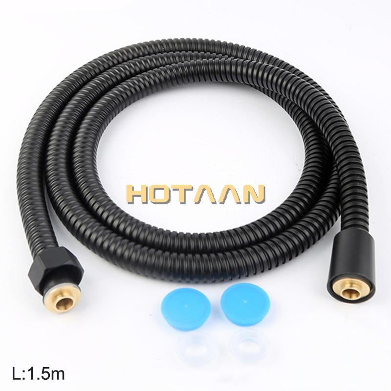 Black Color 1.5M Stainless Steel Flexible Shower Hose Pipe Double Lock with EPDM Inner Tubes .,Wholesale YT-5111-F