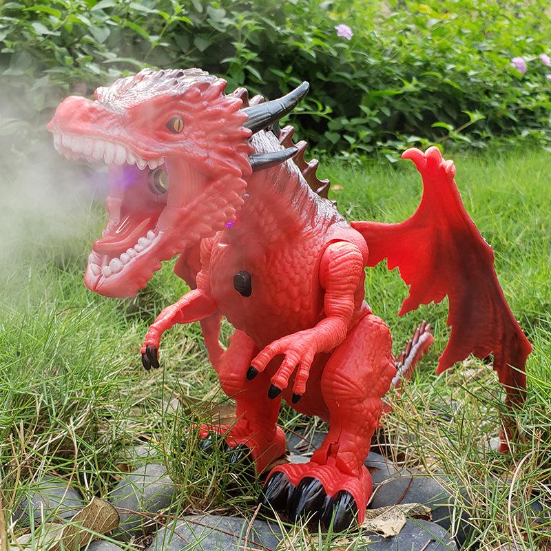Electric Remote Control Dinosaur, Infrared Remote Control Spray Dragon, Lighting And Sound Simulation Animal Model Children