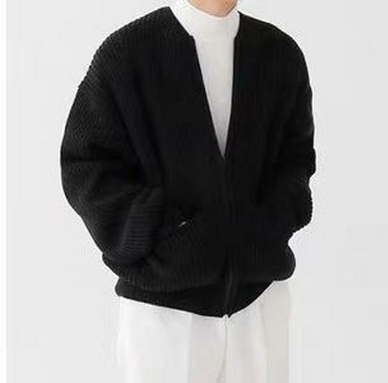 Men's Korean Style Knitted Zipper Cardigan: Trendy, Casual, and Versatile for Spring & Autumn 2024