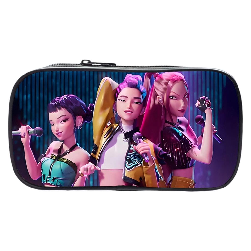 KPOP Girls Cartoon Pencil Case Elementary School Pencil Case Stationery Bag Children's Pencil Case Anime Print