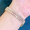 Ювелирные изделия ручной работы высшего качества CMM, квадратный цирконий, серебристый, золотой, свадебный браслет, широкий браслет для женщин