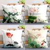 New Chinese Style Pillow Cushion Chinese Style Pillow Case Sofa Living Room Beige Lotus Zen Plush Back Pillow Case
