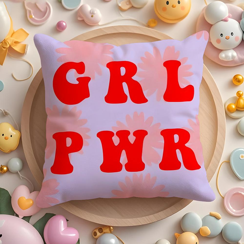 Feminist Girl Power Inspirational Quote Cushion Cover Plush Fabric Soft DoubleSided Printed Sofa Winter Home Gift Pillow Cover
