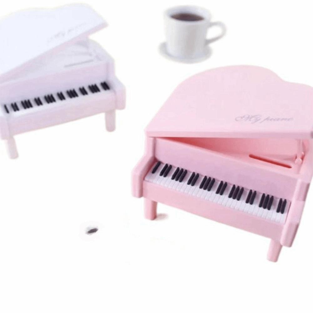 Mini Piano Modeling Piggy Bank Cute Coin Storage Jar Simulation Piano Coin Box  Home Decor