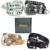 Punk Style Women's Rhinestone Belt, Performance Suit with Fashionable Diamond-encrusted Men's Glass Diamond-encrusted Black Wide Belt