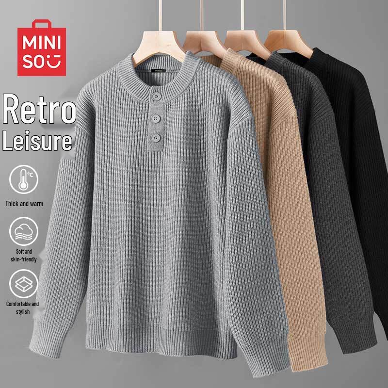 MINISO Мужской премиальный свитер-henley