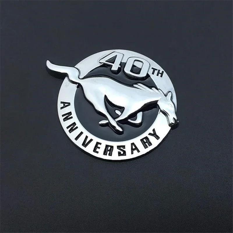 Car Sticker 8X7CM Car Accessories Running Horse 40TH ANNIVERSARY Logo for Ford Shelby GT Emblem Metal Badge Rear Turnk Car Stick