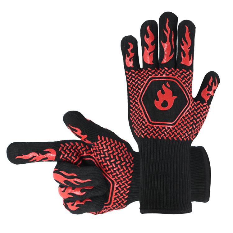 Heat-Resistant BBQ Gloves - Anti-Scald & Insulated for Oven, Grill, and Microwave Use