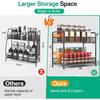 Spice Rack Organizer for CountertopXpatee 2Tier Foldable Metal RustProof Standing Large Seasoning Storage Shelf with Guardrail