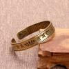 Antique Bronze Mantra Bracelet: Men's Heart Sutra & Women's Lotus Buddhist Bangle