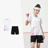Li Ning Badminton Series Color Block эластичный спортивный бадминтон соревнования повседневный спортивный костюм унисекс спортивный костюм белый черный AATU025-2