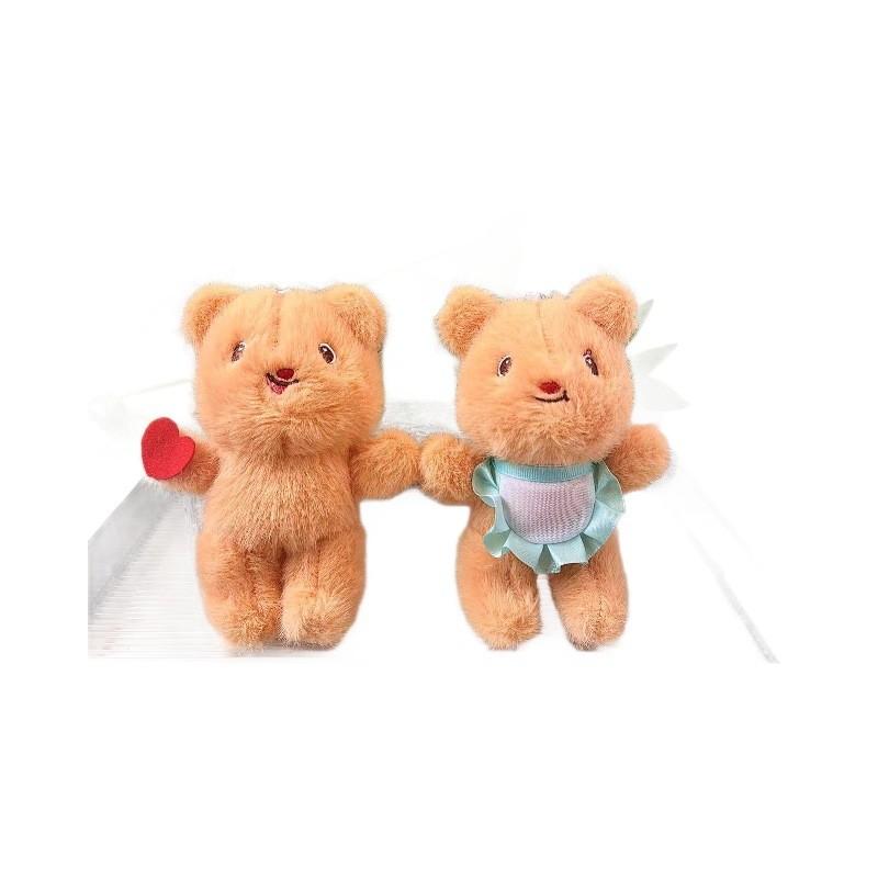 Cute Cartoon Yellow Bear Plush Keychain Super Soft Stuffed Toy Bag Pendant