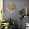 [R2357] - Gold 'Ginkgo Biloba' Metal Decoration - 48x48 Cm