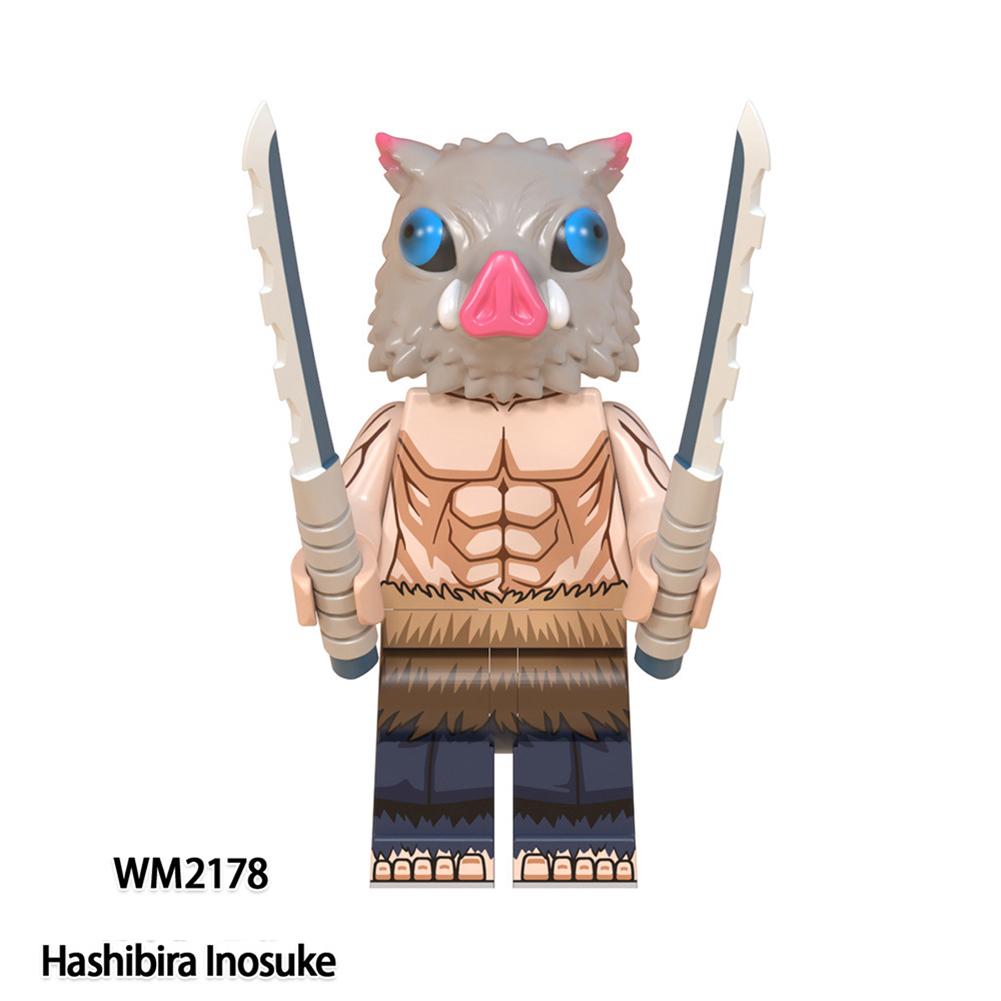 Demon Slayer Series Tanjiro Nezuko Inosuke Doll Building Blocks Plastic Children's Assembled Toy