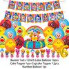Cartoon Pliming Plims Theme Kids Birthday Party Decoration Background Supplies Balloon Set Cake Toppers Banner Backdrop Kid Gift