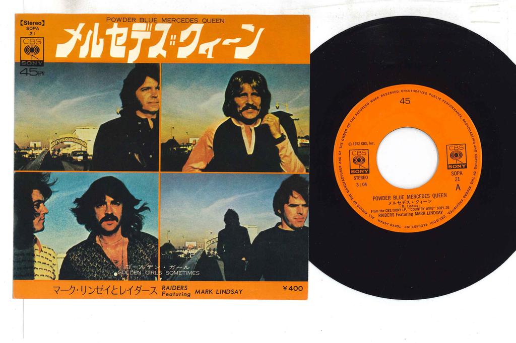 7inch Record RAIDERS - Powder Blue Mercedes Queen / Golden SOPA21 CBS SONY 1972 Japan Rock Used