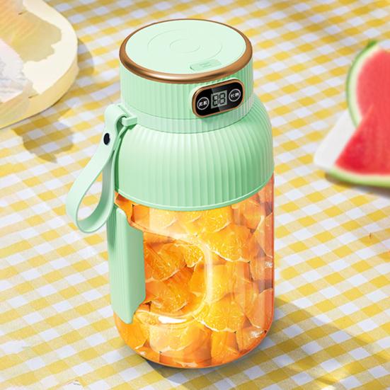 Multifunctional Portable Juicer Cup with Digital Display Large-Capacity USB Rechargeable Cordless Smoothie Blender