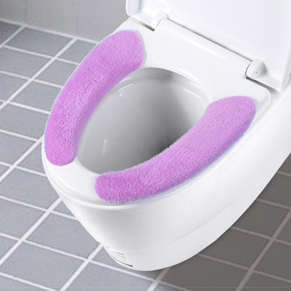Washroom Washable Sticky Toilet Mat Seat Cover Pad Household Soft Plus Cashmere Toilet Seat Cover