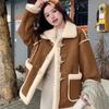 Corner Buckle Suede Fur Integrated Lamb Plush Jacket Women's New Winter Thickened Warm Cotton Clothes