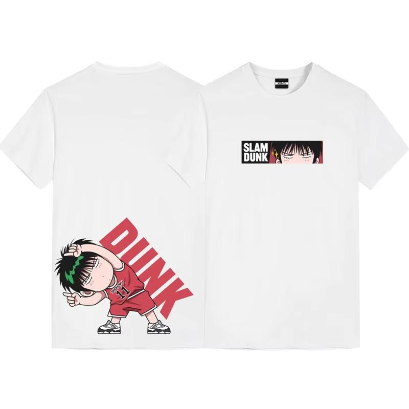 Хлопковая футболка Dunk Master Совместное название Вокруг Короткий рукав Сакураги Ханамичи Рукава Свободная баскетбольная майка Одежда с мячом