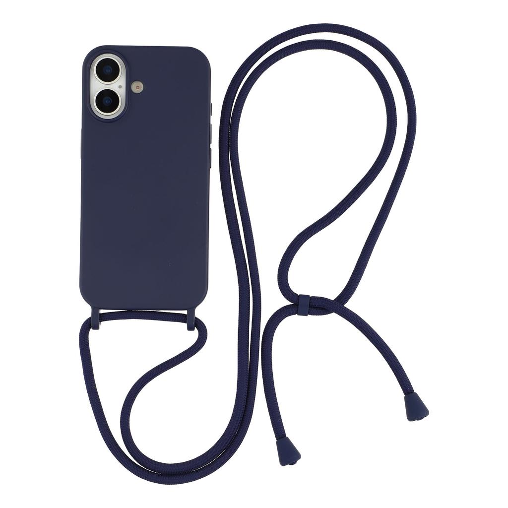 For iPhone 17 Case Liquid Silicone Protective Phone Cover with Crossbody Lanyard