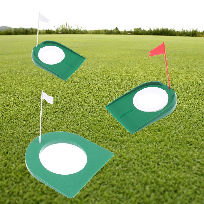 Тренажер для гольфа в помещении с лункой, паттер с флагом, тренировочное приспособление для игры на лужайке, домашнее учебное приспособление для игры во дворе, регулируемое отверстие