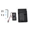 For Raspberry Pi 4B Black Aluminum Alloy Protective Box Enclosure Case (with Dual Fan)