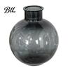 Decorative Resin Flower Pot Clear Round Vase, Transparent Sphere with Jute Artistic Home Decor Vase Bow, Modern Plastic Planter for Hydroponic Plants,